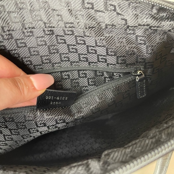 GUCCI Authentic Woven Top Handle Satchel Leather Accent Logo Clasp Career Bag - Picture 10 of 13